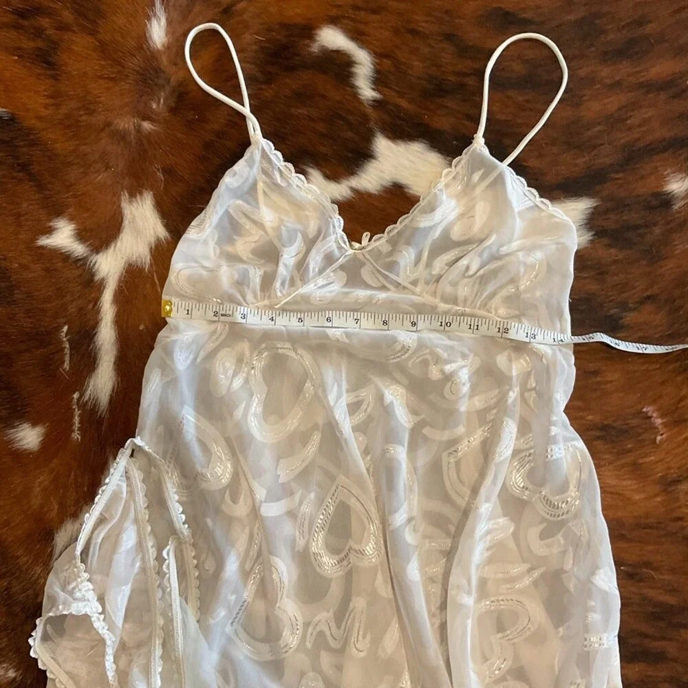 Vintage lingerie slip dress Bow Front V-Neck Slip Dress w/ Panties Back Size M - Picture 4 of 5